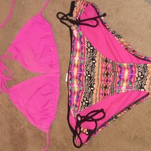 Neon Pink Aztec Bikini